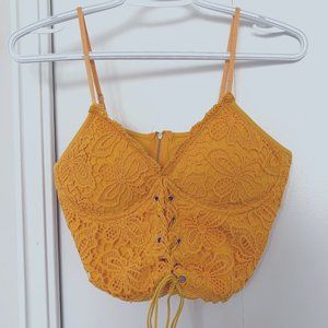 Mustard Yellow Crop Top, Size M